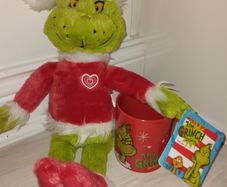 Christmas Grinch teddy and mug