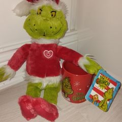 Christmas Grinch teddy and mug