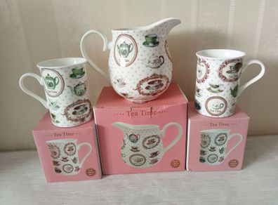 Tea Time Milk Jug and Mugs