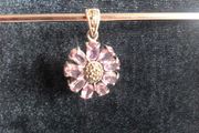 Amethyst silver marcasite pendant