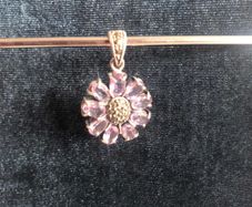 Amethyst silver marcasite pendant