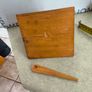 Wooden Salt cellar Triangular three-sided with matching small wooden spoon. Image 6