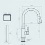 Kitchen Tap, Kitchen Mixer Taps with Pull Out Sprayer, Swivel Single Handle High Arc Pull Down Stainless Steel Sink Faucet, Polished Chrome Image 4