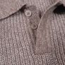 Next Taupe Mushroom Brown Ribbed Button Collar Polo Knit Jumper Mens Size L Image 6