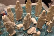 Vintage Hand carved soap stone nativity set