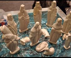 Vintage Hand carved soap stone nativity set