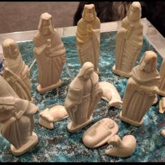 Vintage Hand carved soap stone nativity set