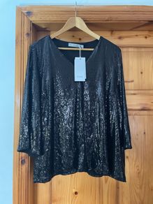 Fransa sequins black top - New