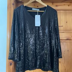 Fransa sequins black top - New