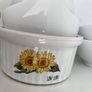 SUNFLOWER RAMEKIN Low-low.  With 6 fluted serving dishes for preserves. Total 7 items. Image 10