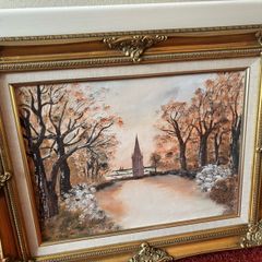 Original signed oil painting by Robert Burns on canvas panel, dated 2004.