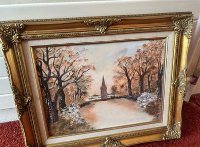 Original signed oil painting by Robert Burns on canvas panel, dated 2004.