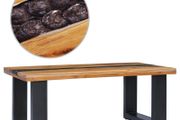 Coffee Table 100x50x40 cm Solid Teak Wood and Polyresin