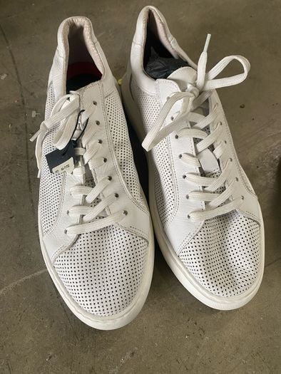 Mens white leather Bianco  shoes size 46/11