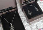 sterling silver necklace and matching earrings
