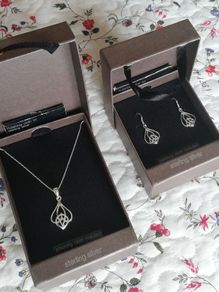 sterling silver necklace and matching earrings