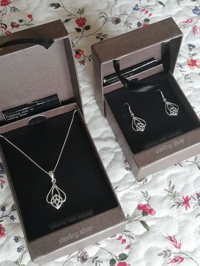 sterling silver necklace and matching earrings