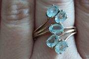 925 Sterling Silver Ring with Blue Topaz.