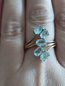 925 Sterling Silver Ring with Blue Topaz.