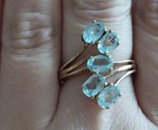 925 Sterling Silver Ring with Blue Topaz.