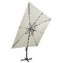 Cantilever Umbrella with Pole and LED Lights Sand 300 cm Image 8