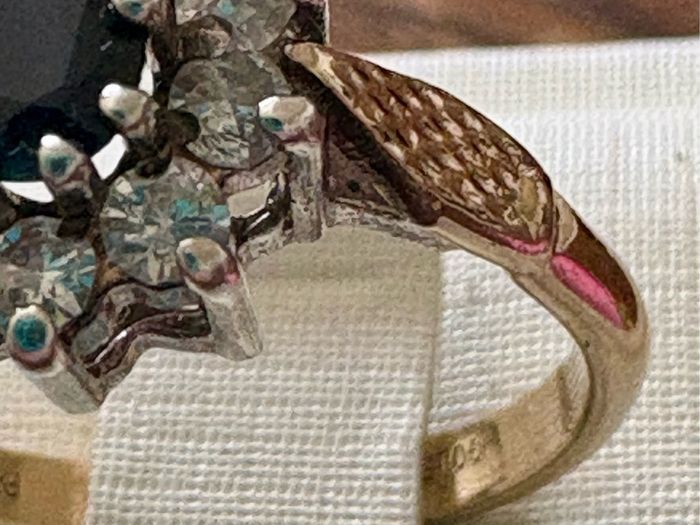 Vintage Gold & Silver Sapphire Cluster Ring