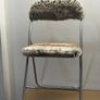 Postmodern / Space Age Faux Fur Folding Chrome Chairs Image 3