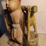 Chinese Polychrome Wood Carving of Boy Carrying Turtles Image 5