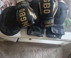 boxing gloves male and female. And pad