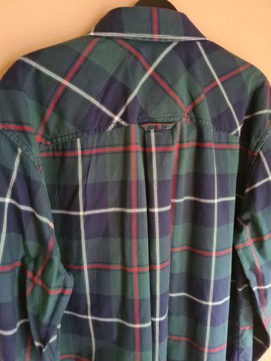 mens JOULES long sleeve shirt Size Medium classic fit tartan check navy green