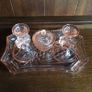 Stunning Vintage 1950s Pink Peach Depression Glass Dressing Table Set Image 2