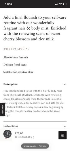 New RITUALS The Ritual of Sakura Shimmering Body Spray and Hair and Body Mist