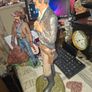 Large Vintage Hand Painted Western Cowboy or Gunslinger Sculpture created by artist Michael Garman, Postage available or Collection, Image 4
