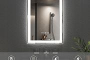 LED Bathroom Mirror Dual LED Demister Time Touch