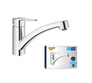 GROHE Start Eco 31685000 Kitchen Tap with Flat Spout (Tap for Kitchen, Practical 140 Swivel Range