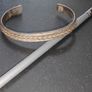 Sterling silver 925 cuff bracelet with braided rope design Image 3