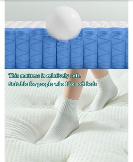 King Mattress 5FT | 12" King-Size Hybrid Mattresses | 7 Zone Pocket Sprung Memory Foam Mattresses Soft/Plush - 150x200x30cm