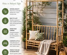 Garden Bench with Pergola 116 cm Bamboo