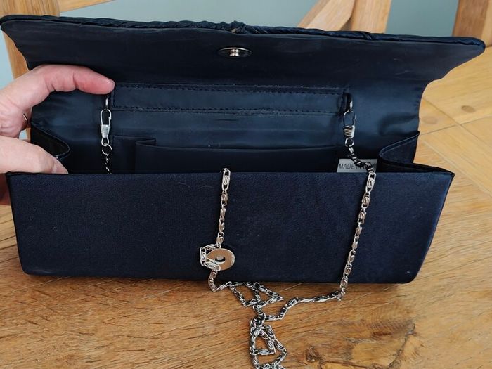 Ladies Navy Clutch Evening  / Purse Handbag With Detachable Chain Strap