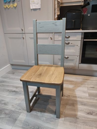 Solid wood grey dining chairs