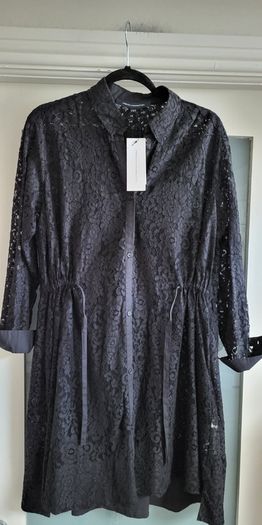 FRENCH CONNECTION black lace shirt dress Sz 8 UK - Bnwt Rrp 110