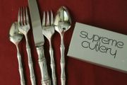 Stainless Supreme Cutlery Set, Bamboo Design,  made in Japan