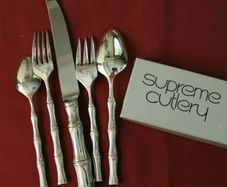 Stainless Supreme Cutlery Set, Bamboo Design,  made in Japan