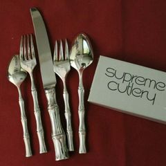 Stainless Supreme Cutlery Set, Bamboo Design,  made in Japan
