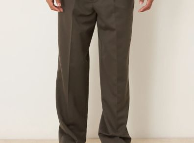 smart pleated wide leg trousers charcoal