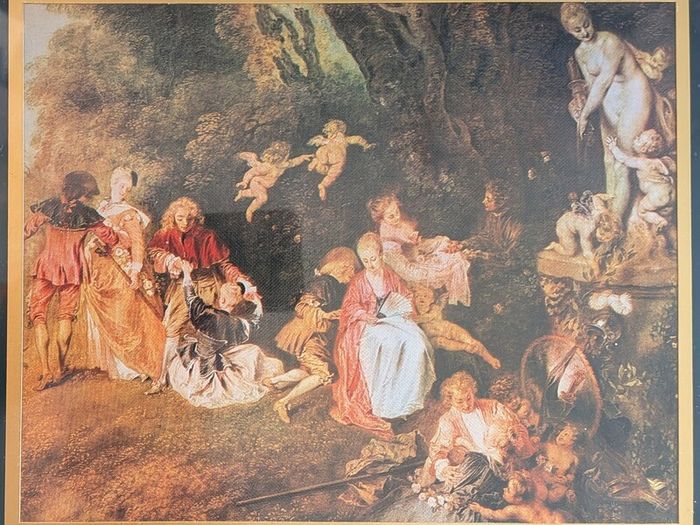 Antoine Watteau Framed Prints Love in the Country Cythera Pair Vintage