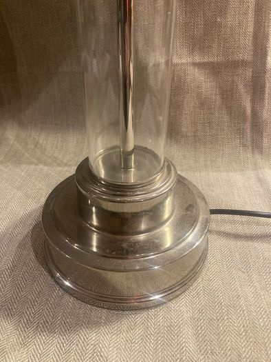 Contemporary glass lamp with shade