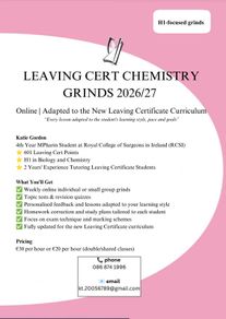 Leaving Cert Chemistry Grinds 2026/27