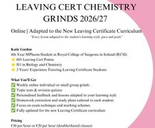 Leaving Cert Chemistry Grinds 2026/27