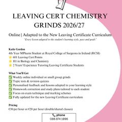 Leaving Cert Chemistry Grinds 2026/27